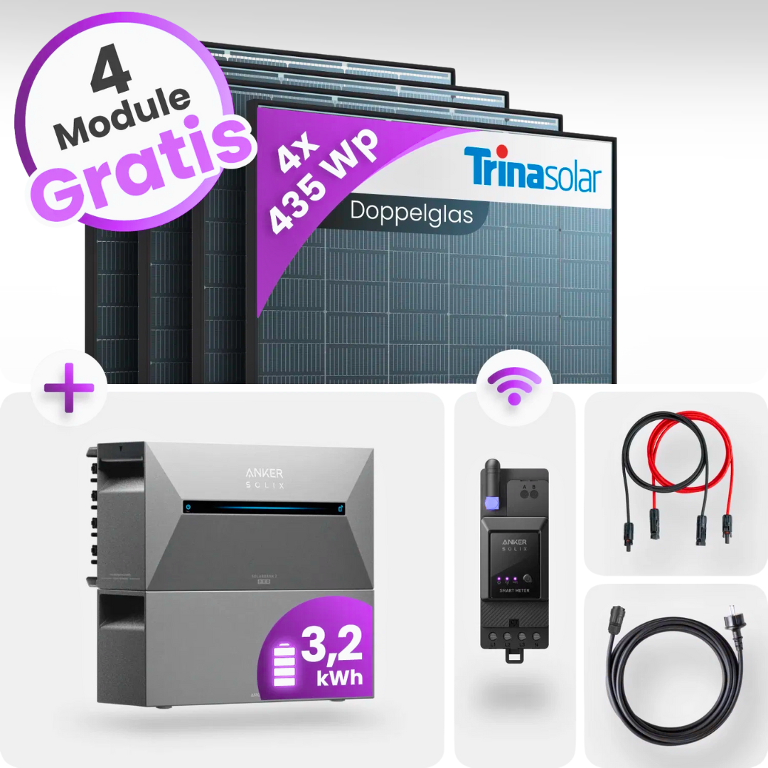 Anker SOLIX Solarbank 2 E1600 Pro 3,2kWh Speicher inkl. Smart Meter + 4 Module GRATIS | PVST5300
