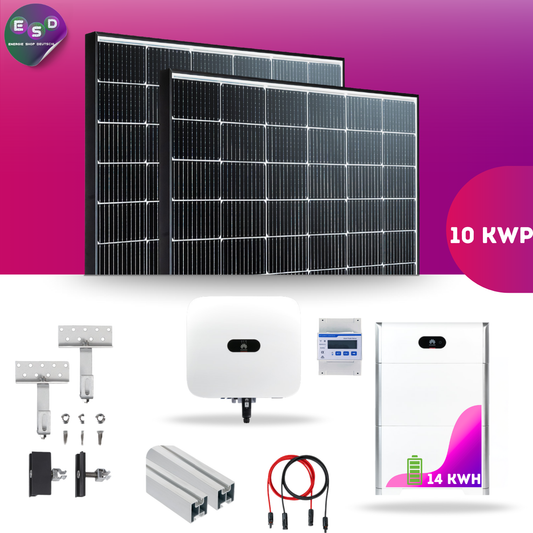 10 kWp PV-Anlage 24x Jinko 430Wp Bifazial Glas-Glas Black Frame mit 14kW Speicher inkl. DTSU