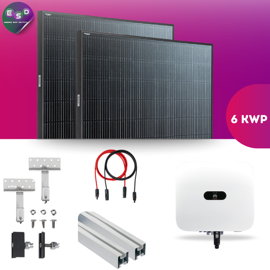 PV Komplettpaket Huawei 6KW Schrägdachmontage Trina 435 Vertex S+ Black Frame Module - Energie Shop Deutschland 