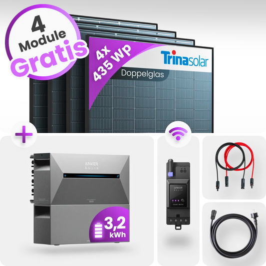 Anker SOLIX Solarbank 2 E1600 Pro 3,2kWh Speicher inkl. Smart Meter + 4 Module GRATIS | PVST5300
