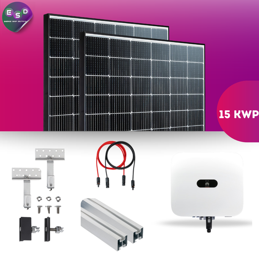 PV Komplettpaket Huawei 15kW Schrägdachmontage Trina 435 Vertex S+ Black Frame Module
